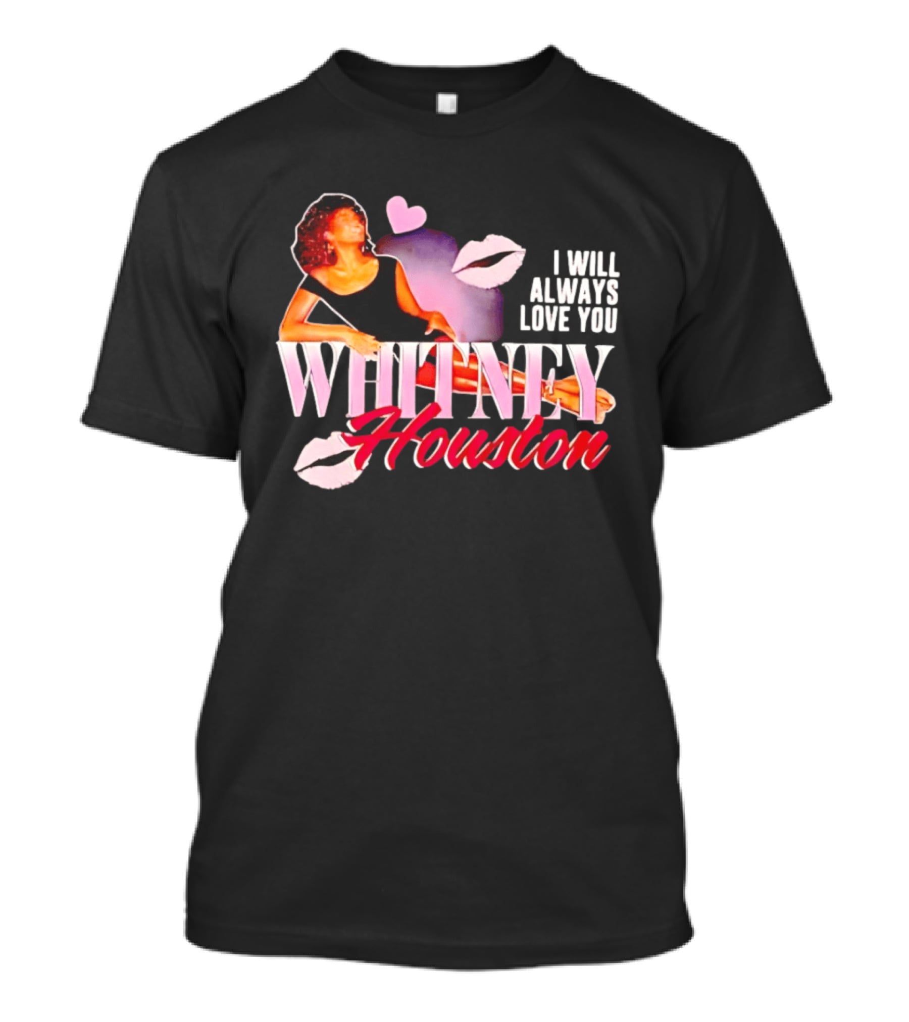Whitney Houston I Will Always Love You Retro Lips Heart T-Shirt