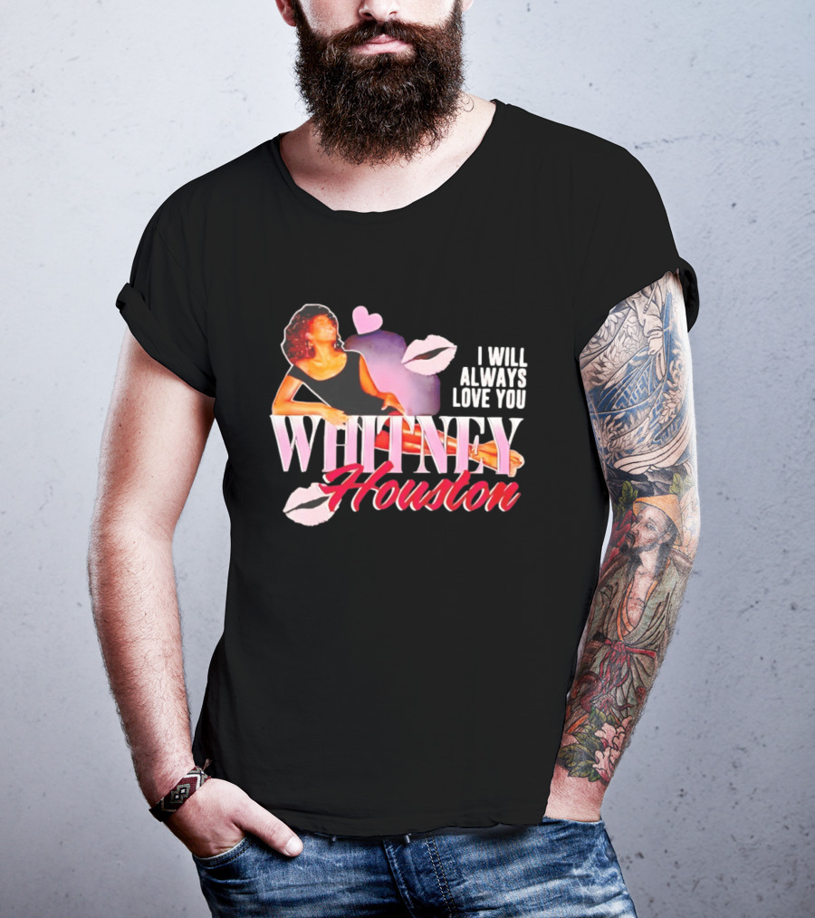 Whitney Houston I Will Always Love You Retro Lips Heart T-Shirt