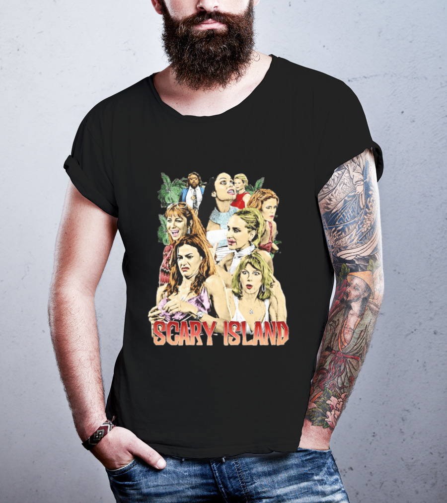 Scary Island Characters Jungle Adventure Cast Collage T-Shirt