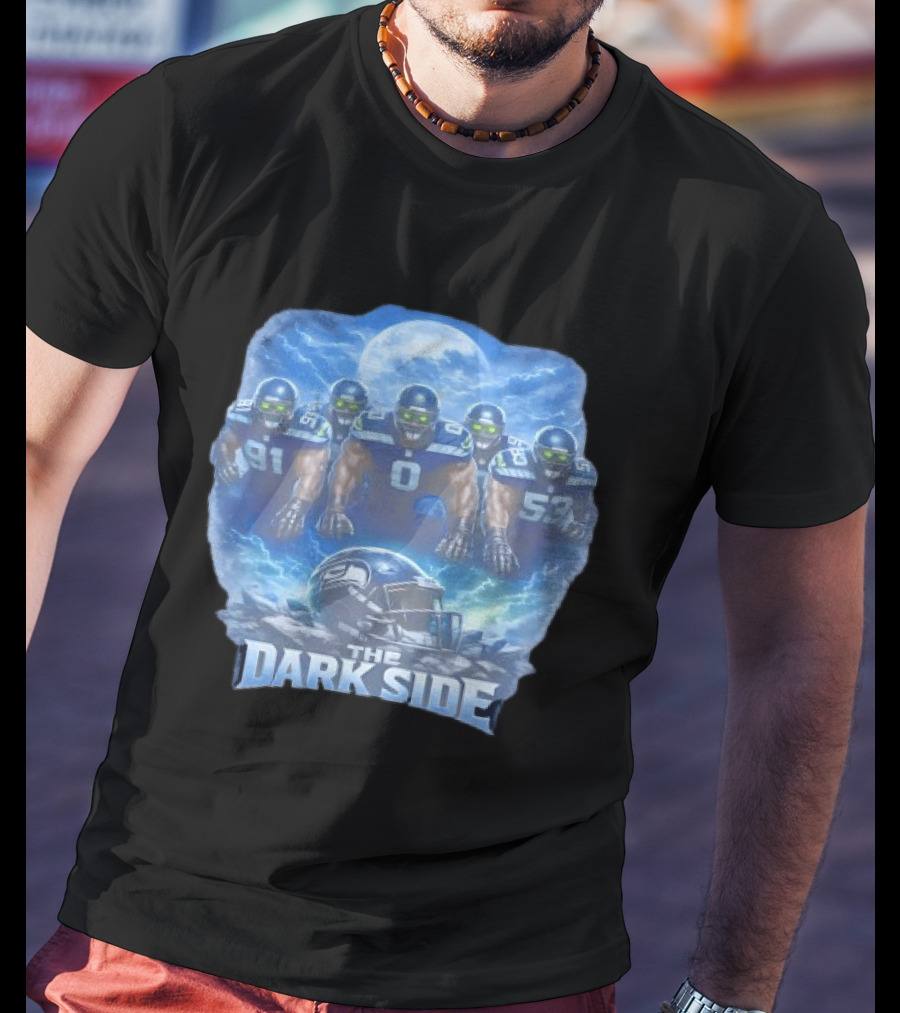 Seahawks The Dark Side Football Defense Moonlight Warrior T-Shirt
