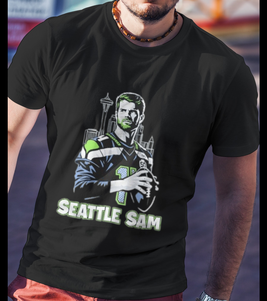 Seattle Sam 11 Football Skyline T-Shirt