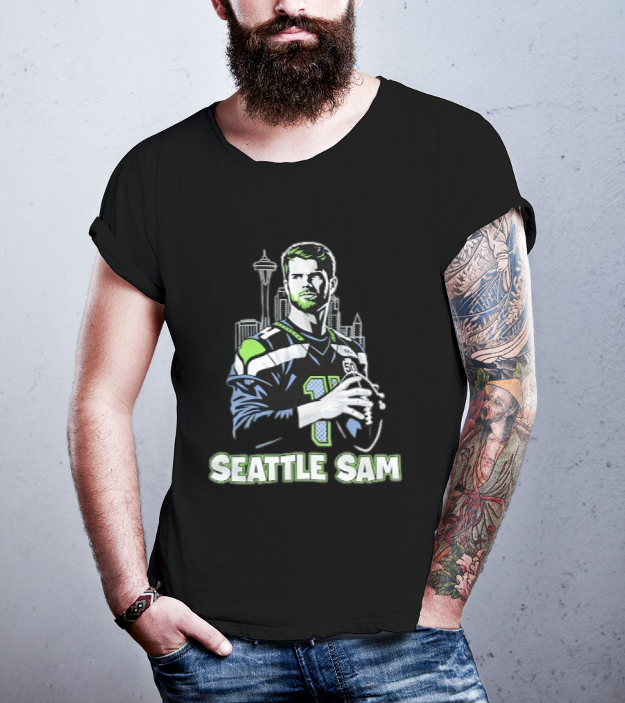 Seattle Sam 11 Football Skyline T-Shirt