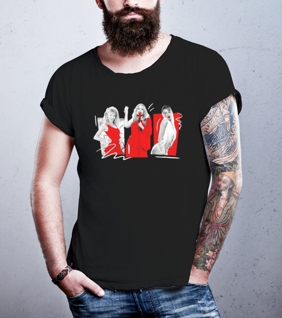 Kylie Minogue Evolution Red Outfit Collage T-Shirt