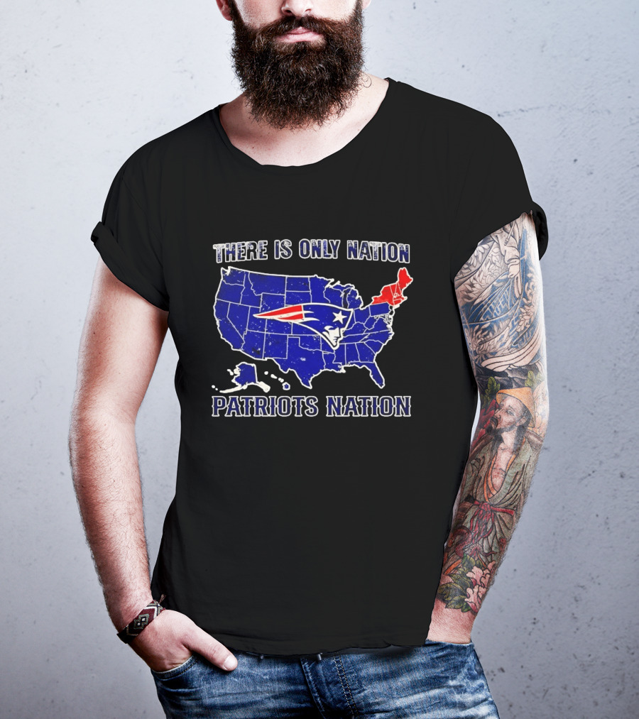 There Is Only Nation New England Patriots Nation Map T-Shirt