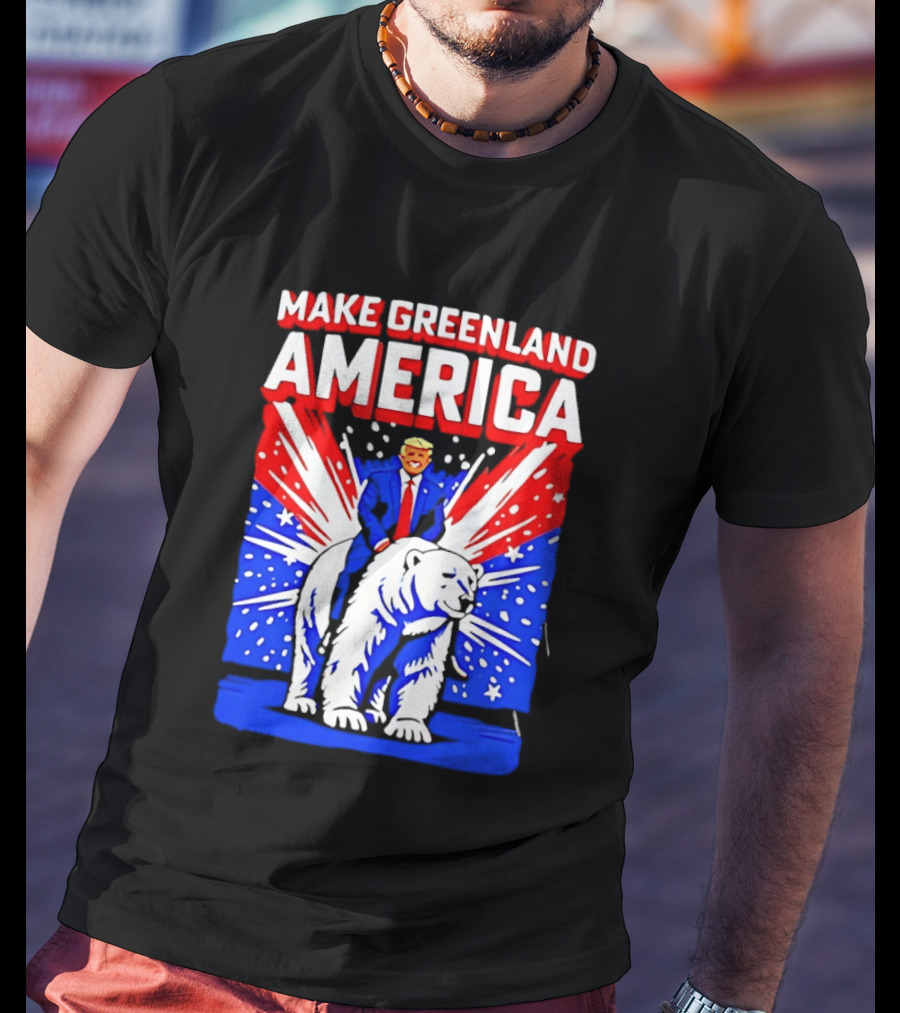 Make Greenland America Trump Riding Polar Bear T-Shirt