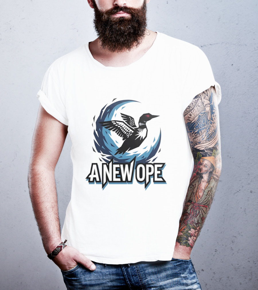Loons Minnesota A New OPE Starbird Blue Circle Crest T-Shirt