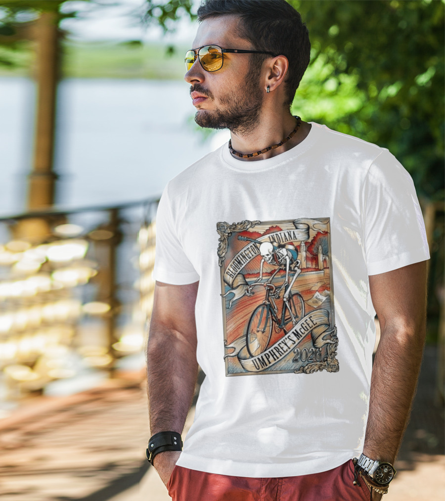 Umphrey's McGee Bloomington Indiana 2026 Skeleton Cycling T-Shirt
