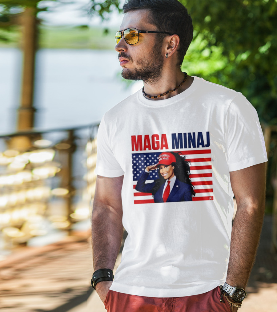 MAGA Minaj Make America Great Again America Flag T-Shirt
