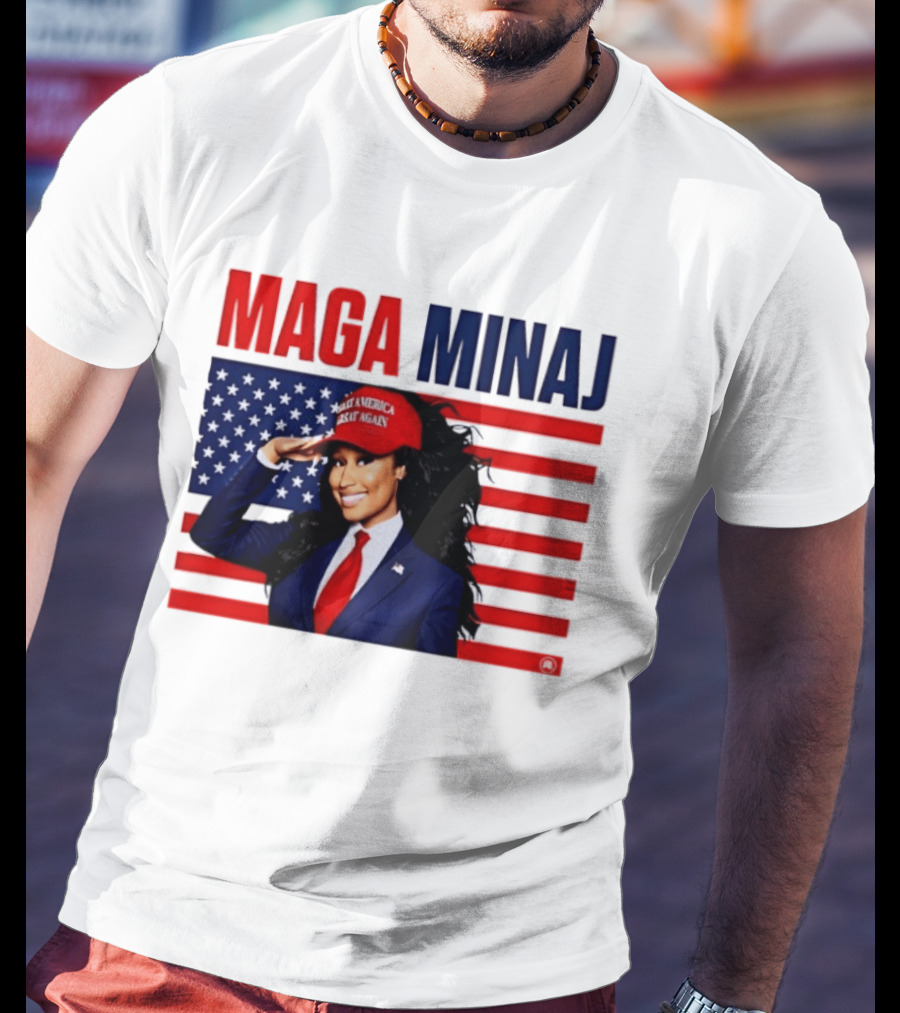 MAGA Minaj Make America Great Again America Flag T-Shirt