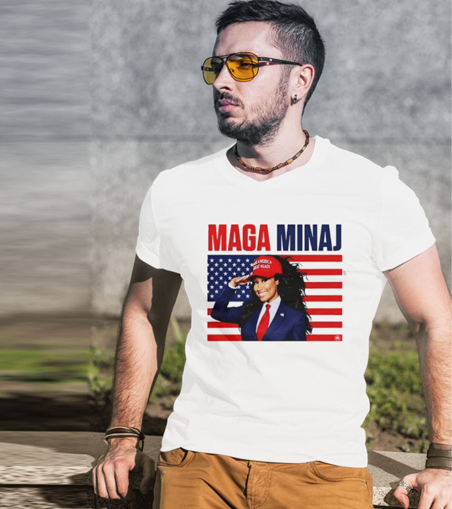 MAGA Minaj Make America Great Again America Flag T-Shirt