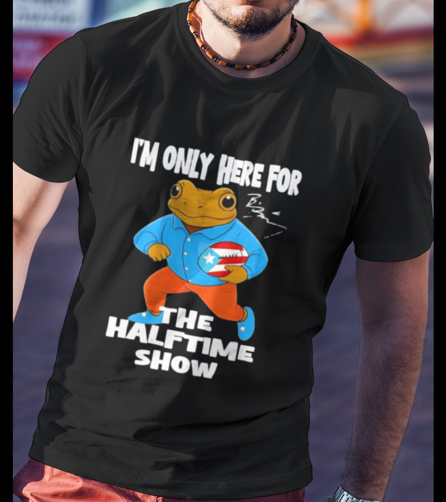 I'm Only Here For The Halftime Show Frog Football T-Shirt