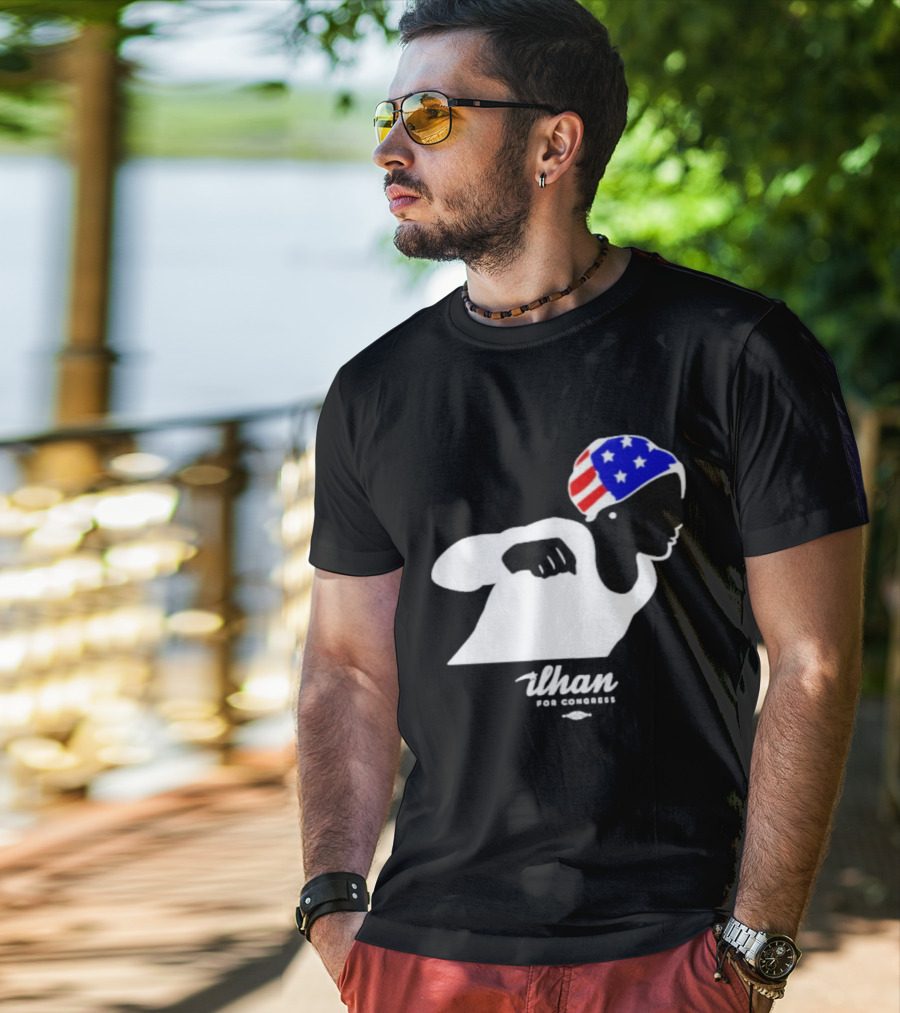 Ilhan For Congress Patriotic Runner Icon Don't Let Bullies Win T-Shirt