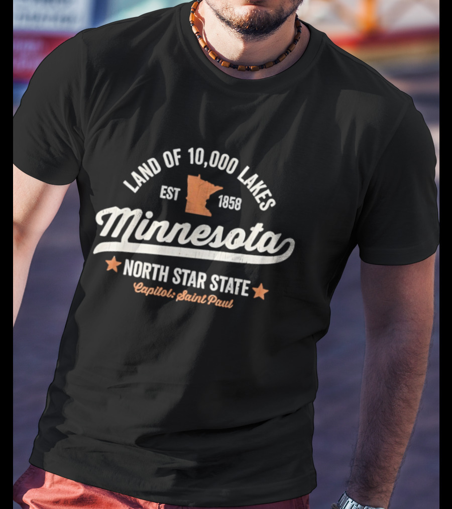 Land Of 10000 Lakes Est 1858 Minnesota North Star State Capitol Saint Paul T-Shirt