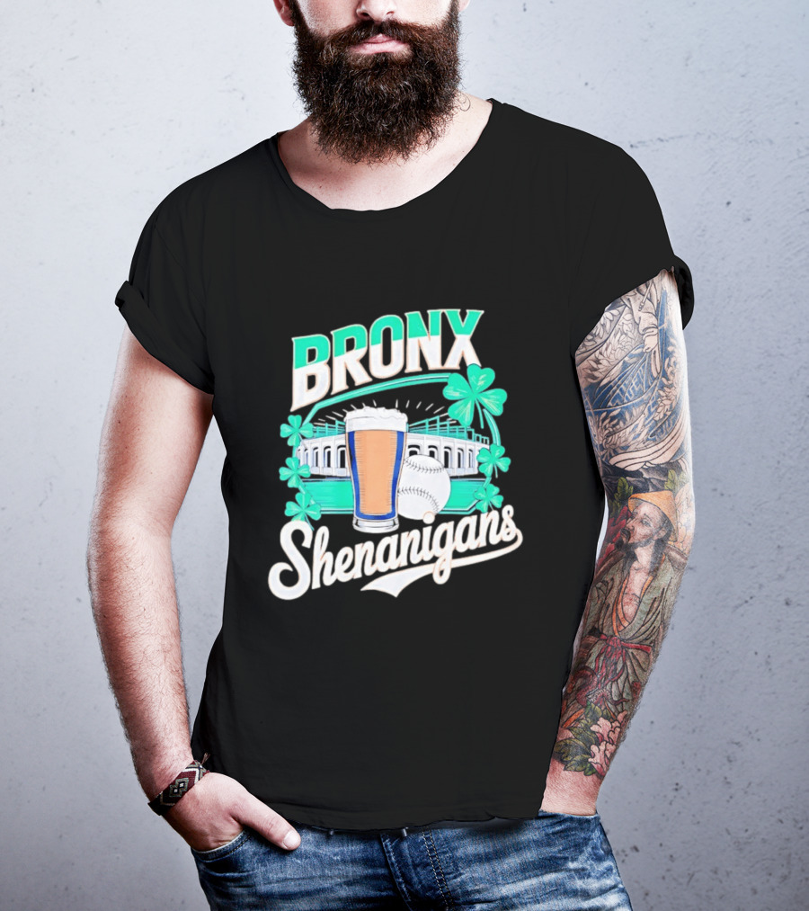 Bronx Shenanigans Beer Baseball Stadium Clover St Patricks Day 2026 T-Shirt