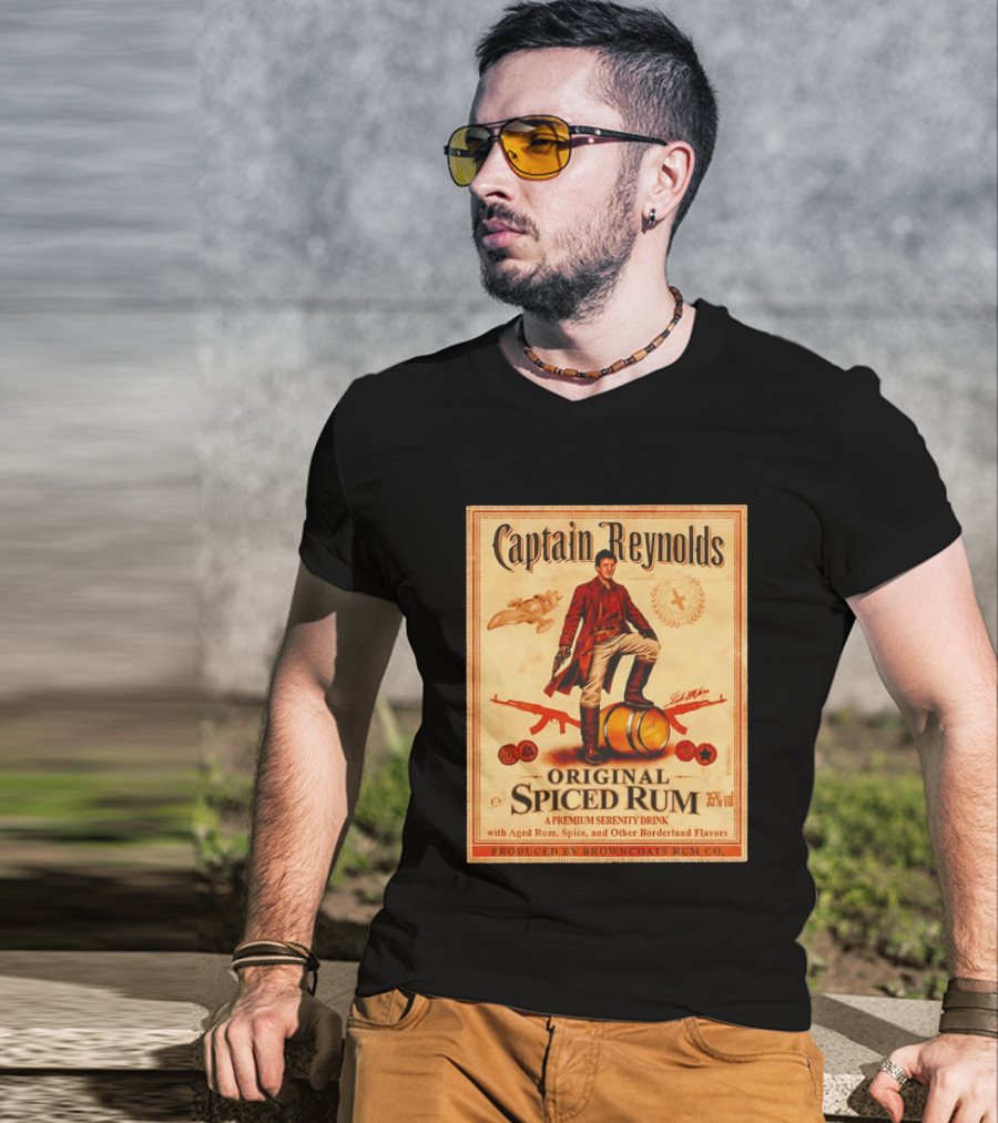 Captain Reynolds Original Spiced Rum Serenity Drink With Aged Rum Spice And Borderland Flavors T-Shirt