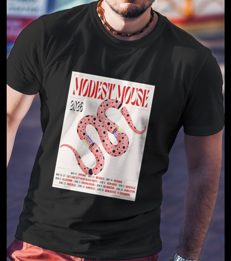 Modest Mouse Tour 2026 Spokane Missoula Bozeman Asheville Salt Lake City Sayreville Virginia Beach Wilmington Manchester T-Shirt