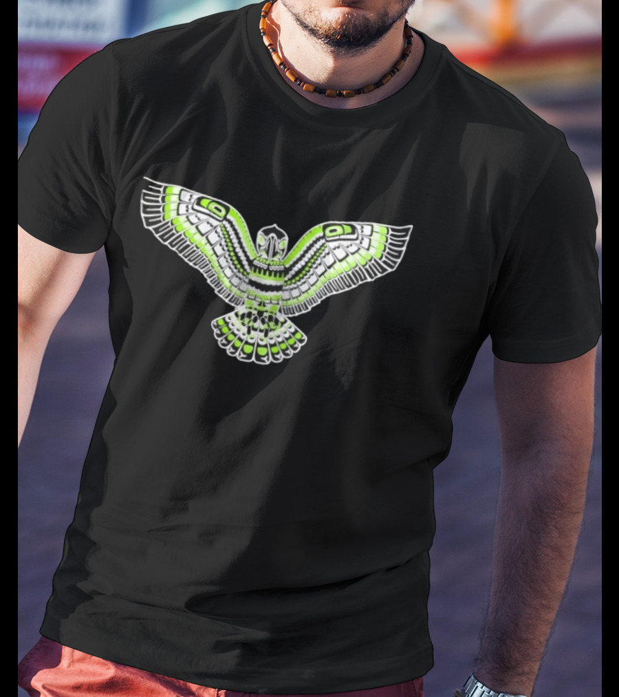 Seattle Seahawks Duwamish PNW Native American Flying Bird T-Shirt