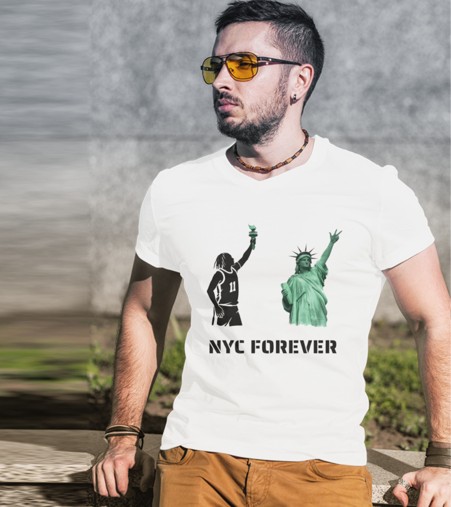 Jalen Brunson 11 Statue Of Liberty NYC Forever New York Knicks 2026 NBA T-Shirt