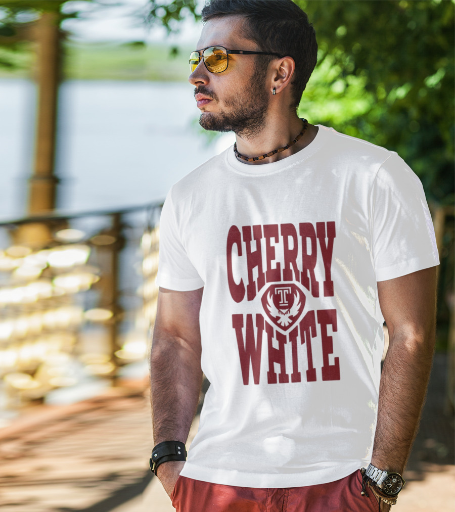 Temple Owls Cherry White T T-Shirt