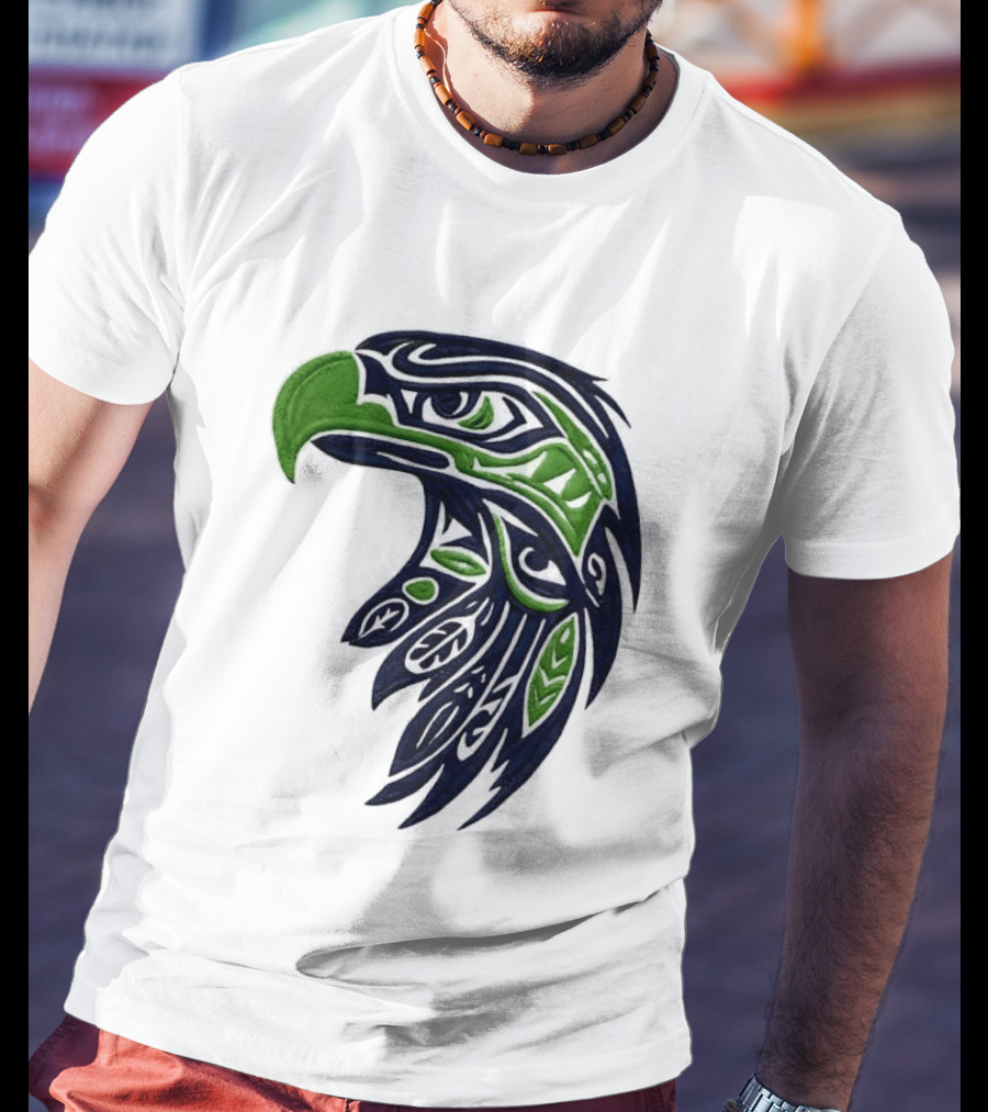 Seattle Seahawks Native American Tribal Art Eagle Head T-Shirt