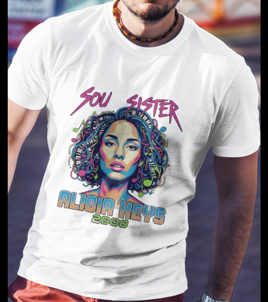 Soul Sister Alicia Keys 2000 Music Pop T-Shirt
