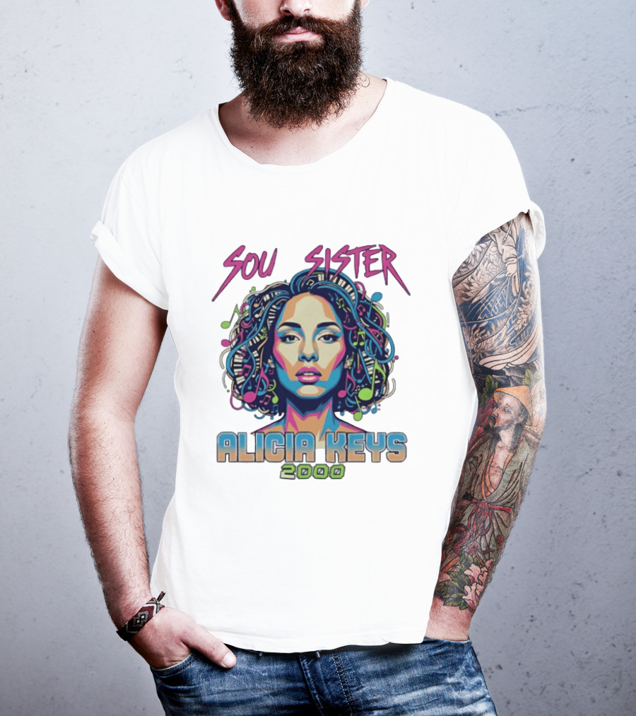 Soul Sister Alicia Keys 2000 Music Pop T-Shirt