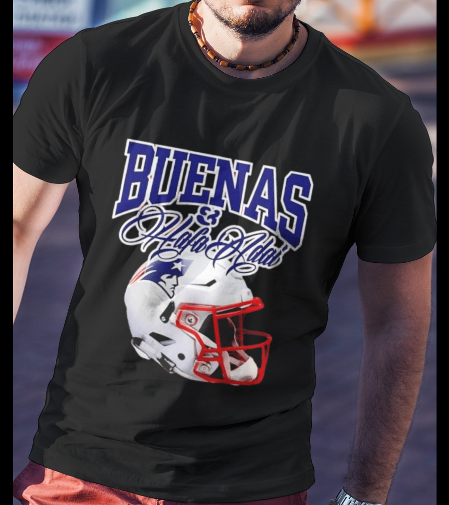 Buenas Hafa Adai New England Patriots Football Helmet T-Shirt