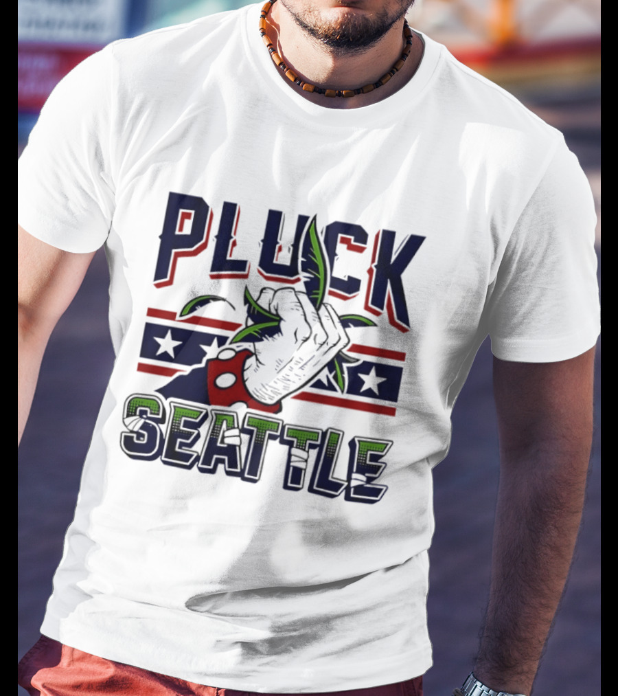 Pluck Seattle Seahawks Fist Stars And Stripes T-Shirt