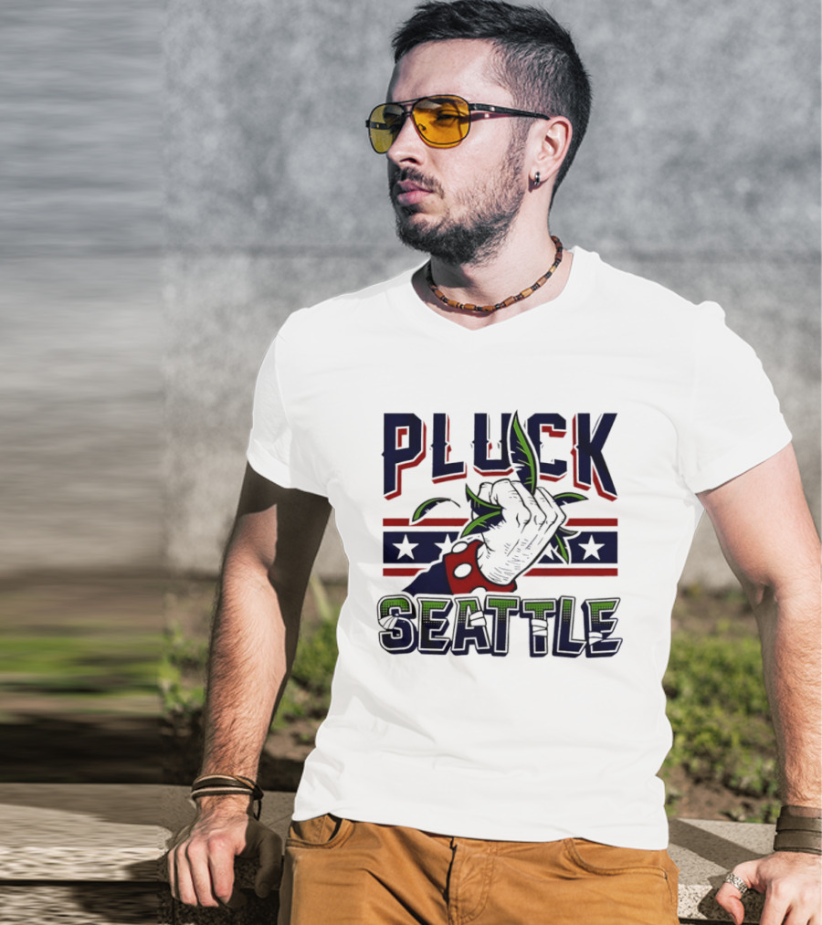 Pluck Seattle Seahawks Fist Stars And Stripes T-Shirt