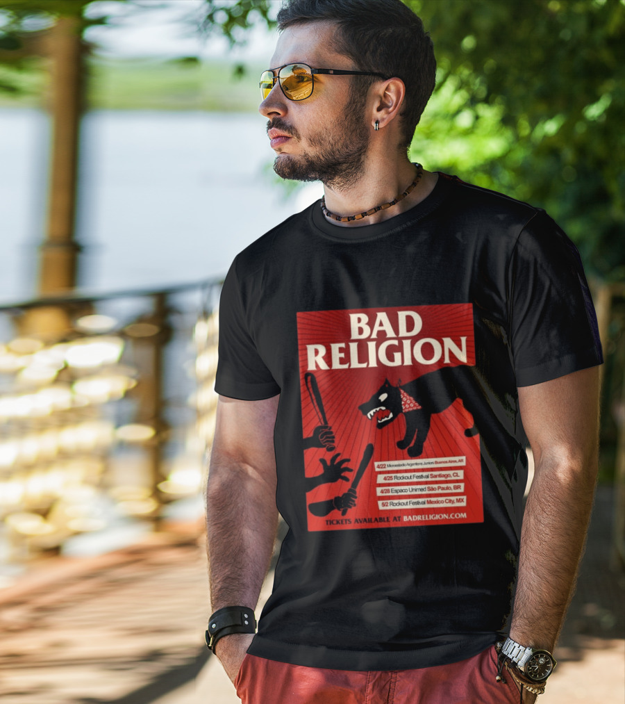 Bad Religion Tour 2026 Latin America Dates Buenos Aires Santiago São Paulo Mexico City T-Shirt