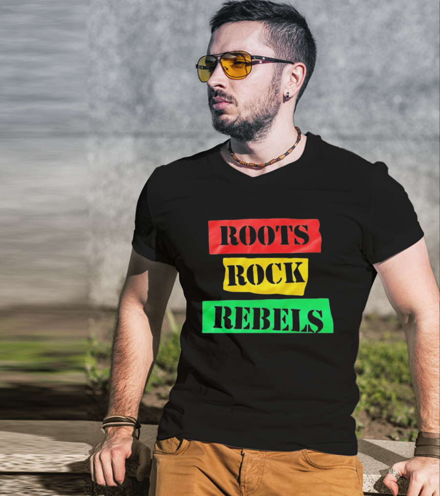 Roots Rock Rebels Reggae Rasta Vibes T-Shirt
