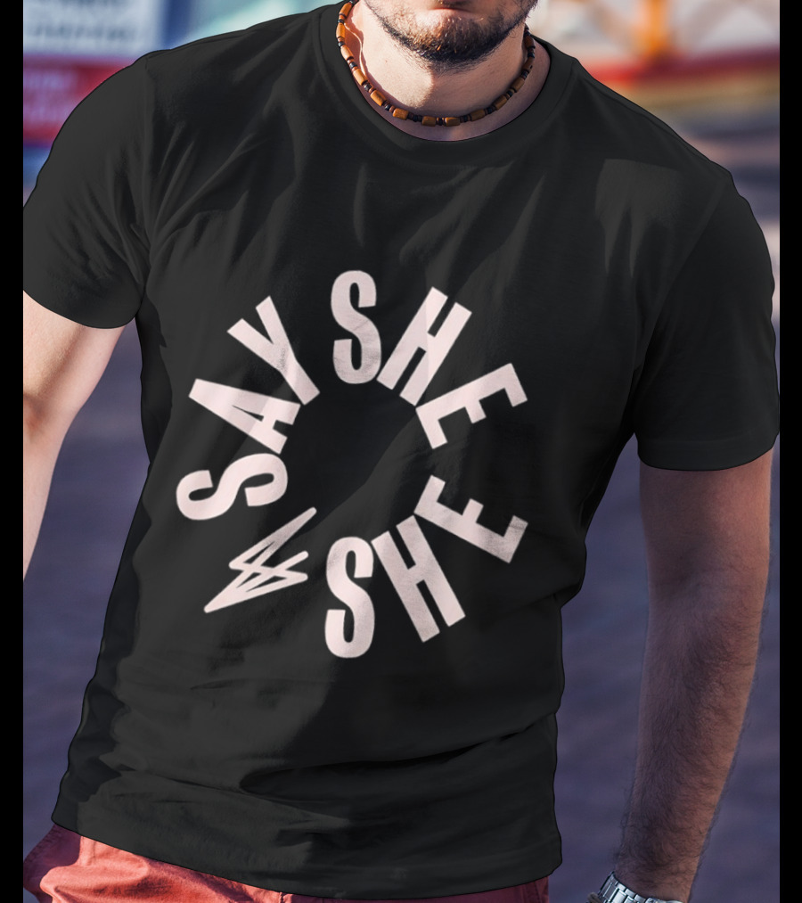 Say She She Band Circular Lettering T-Shirt