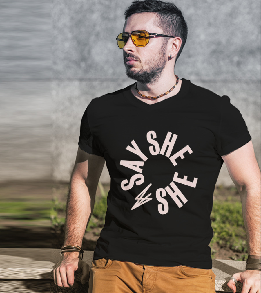 Say She She Band Circular Lettering T-Shirt