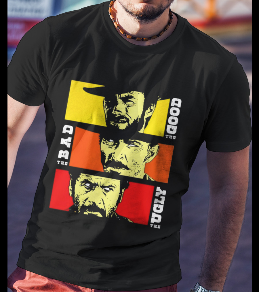 The Good The Bad The Ugly Cat Vertical Pop T-Shirt
