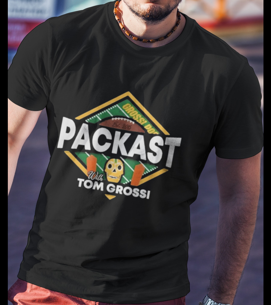 Packast With Tom Grossi Est 2015 Football Field Skull T-Shirt