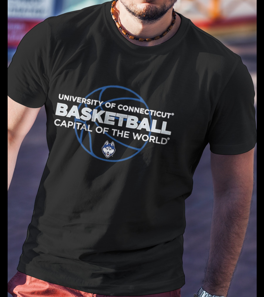 UConn Huskies University Of Connecticut Basketball Capital Of The World T-Shirt