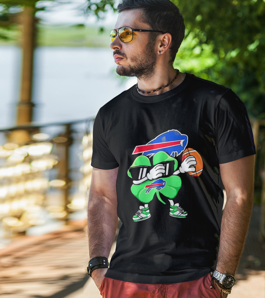 Buffalo Bills St Patrick's Day Shamrock Football T-Shirt
