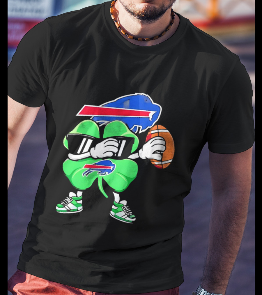 Buffalo Bills St Patrick's Day Shamrock Football T-Shirt