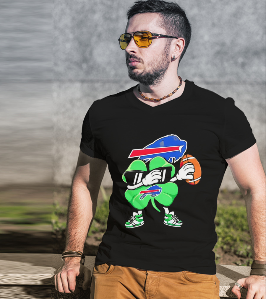 Buffalo Bills St Patrick's Day Shamrock Football T-Shirt