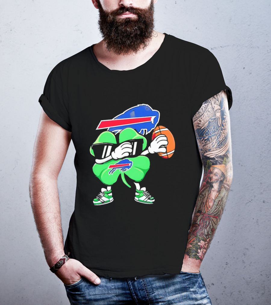 Buffalo Bills St Patrick's Day Shamrock Football T-Shirt