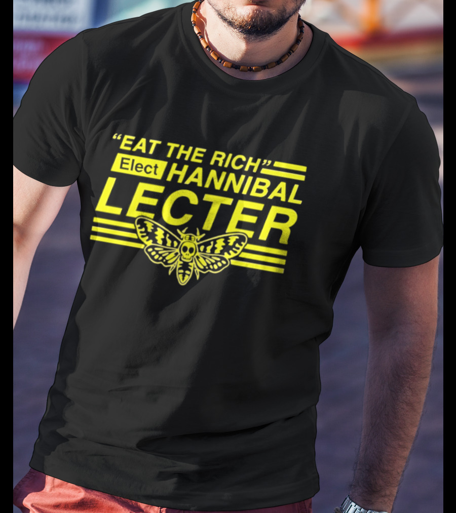 Eat The Rich Elect Hannibal Lecter Butterfly Skull T-Shirt