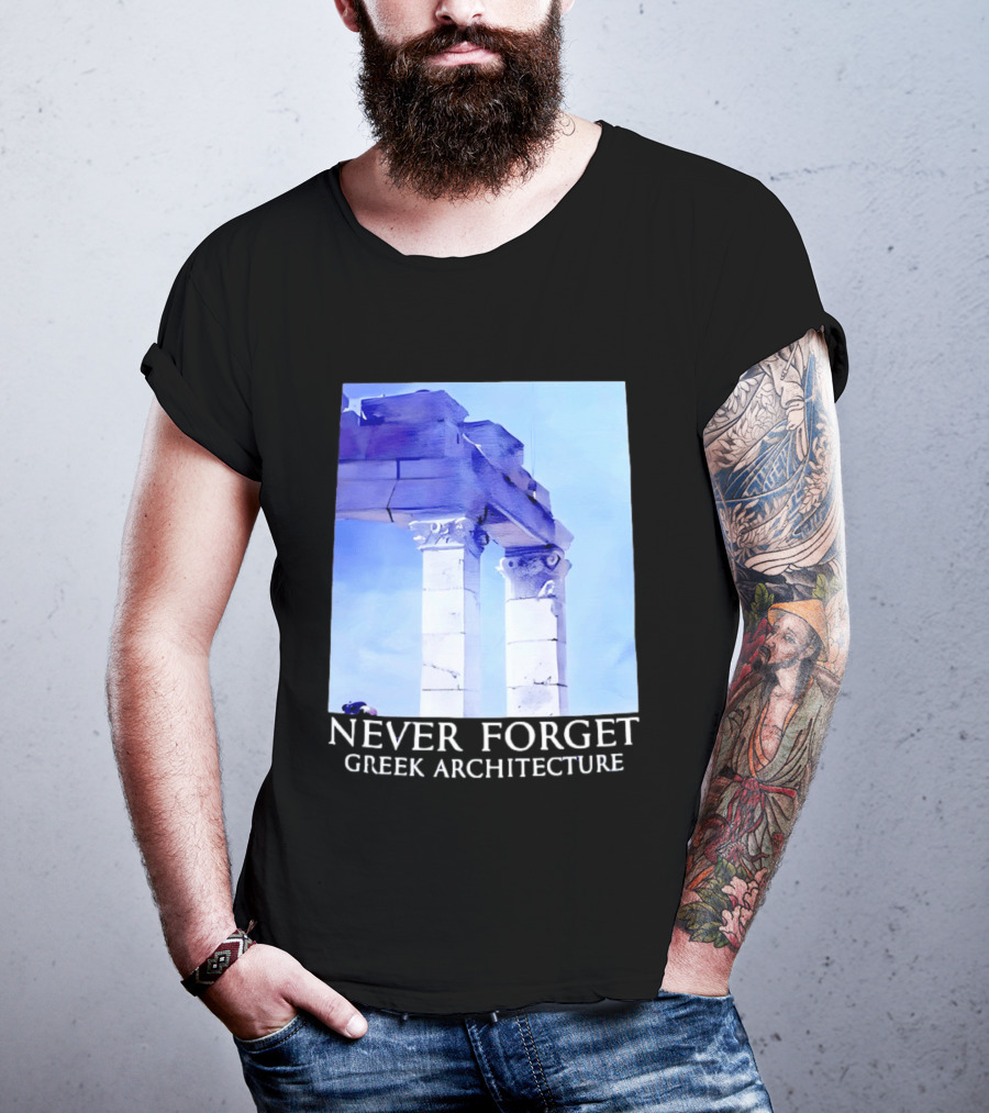 Never Forget Greek Architecture Two Columns T-Shirt