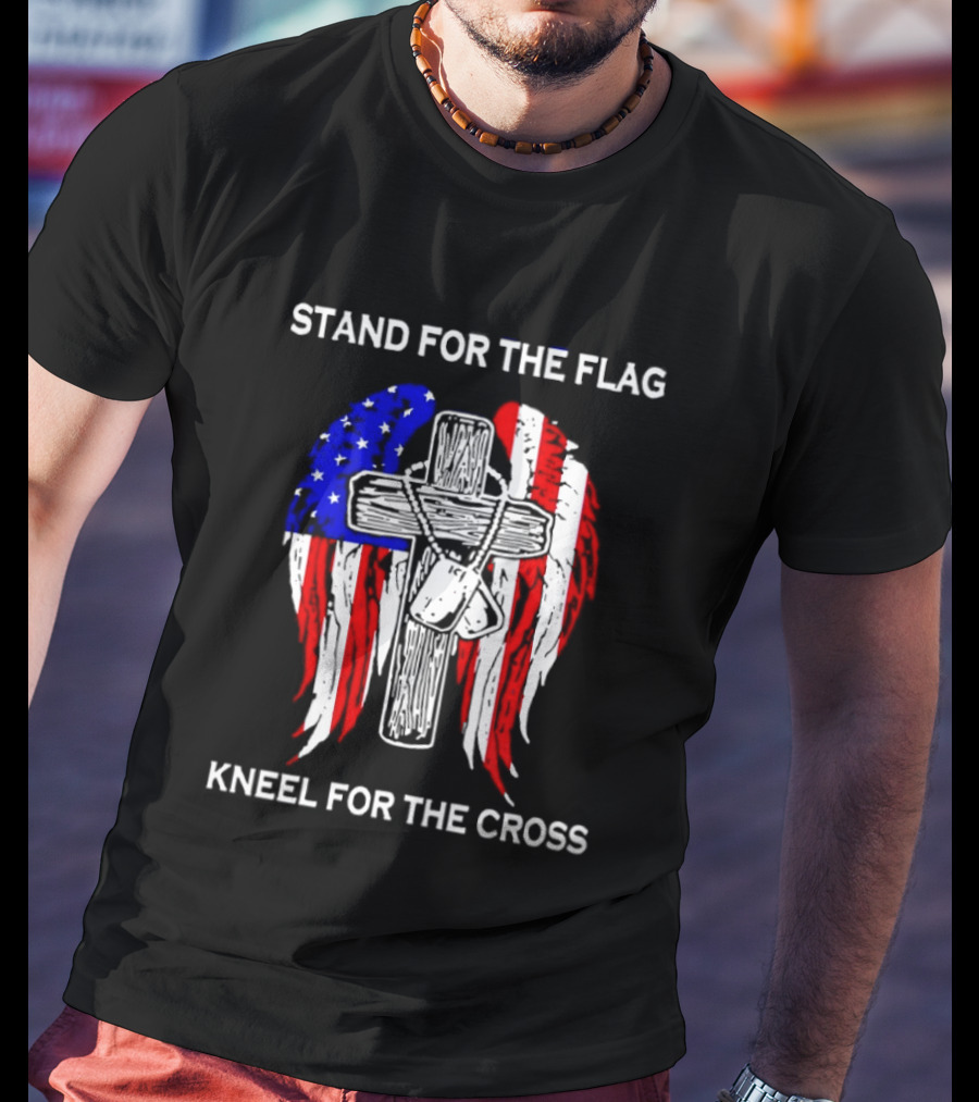 Stand For The Flag Kneel For The Cross USA Wings T-Shirt