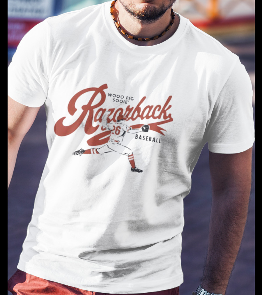 Woo Pig Sooie Razorback Baseball T-Shirt