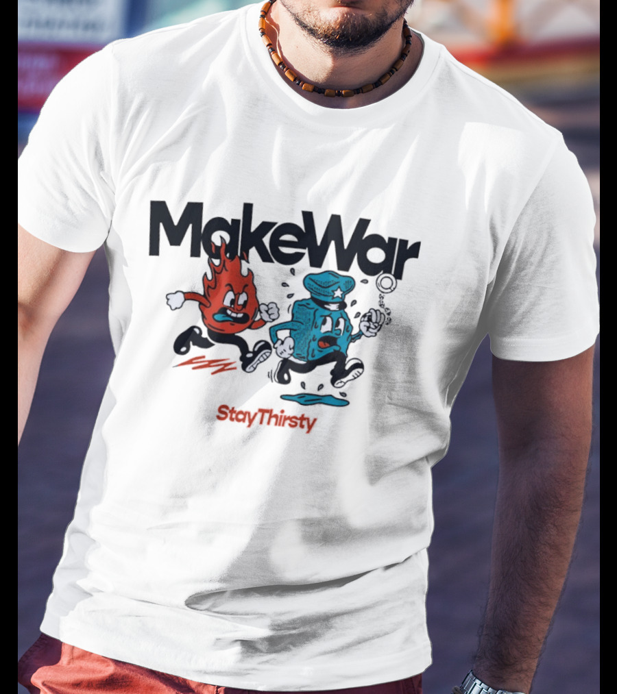 MakeWar StayThirsty Flame Police Chase Animation T-Shirt