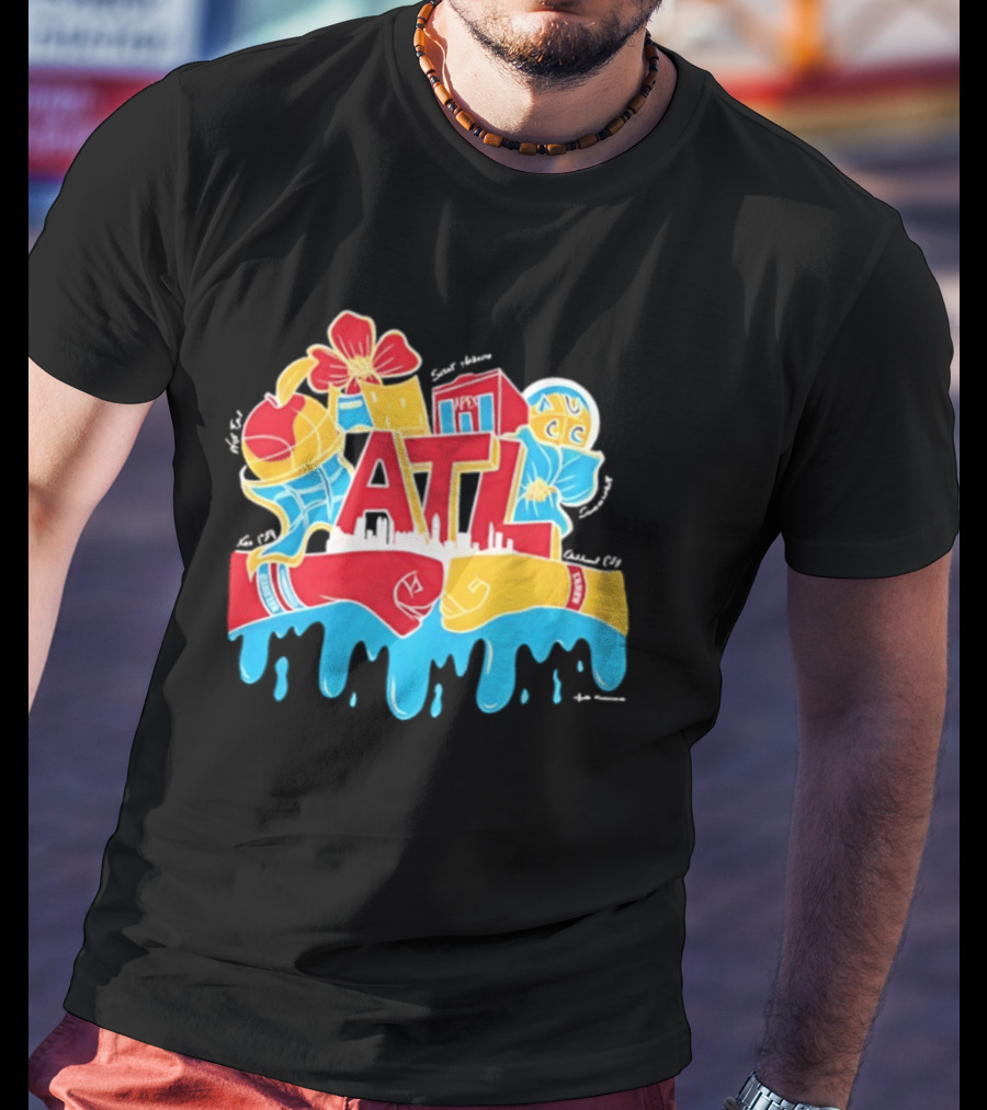 ATL Atlanta Hawks Basketball Drip Street T-Shirt