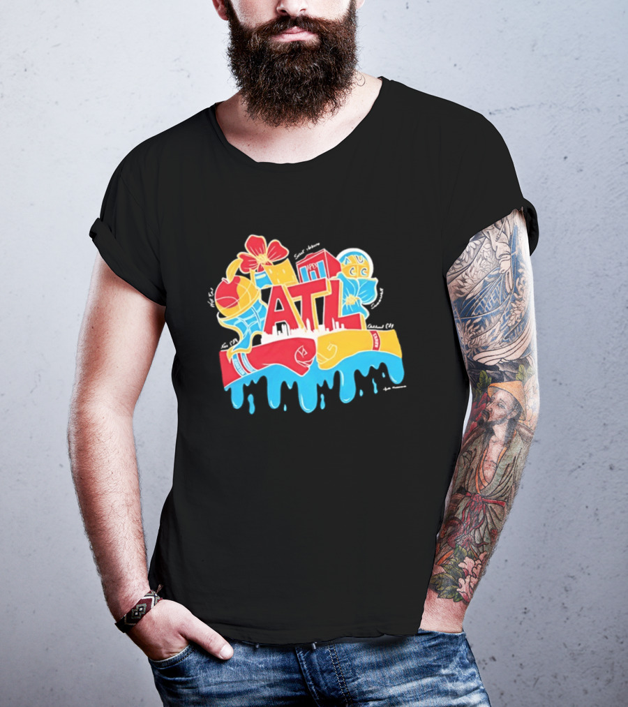 ATL Atlanta Hawks Basketball Drip Street T-Shirt