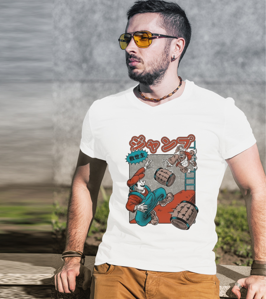 Jumping Savior Retro Japanese T-Shirt