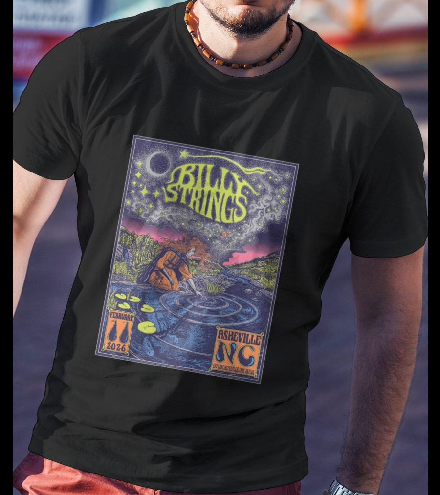 Billy Strings February 2026 ExploreAsheville.com Arena Asheville NC T-Shirt