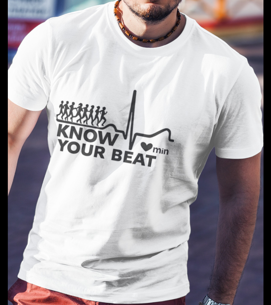 Know Your Beat Heartbeat Running Steps With Heart Rate Min T-Shirt